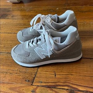 New Balance Gray and White Athletic Shoes